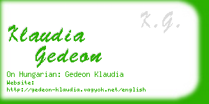 klaudia gedeon business card